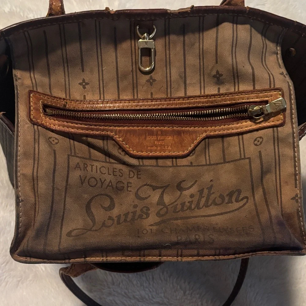 Louie Vuitton SD0048 LV Logo Neverfull MM Monogram Tote Authentic Designer Bag - Picture 8 of 17
